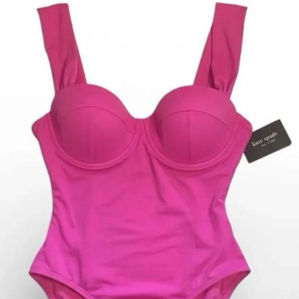 Kate Spade New York Smocked Underwire One Piece Swimsuit